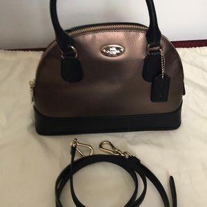 Coach Bronze/black mini dome satchel